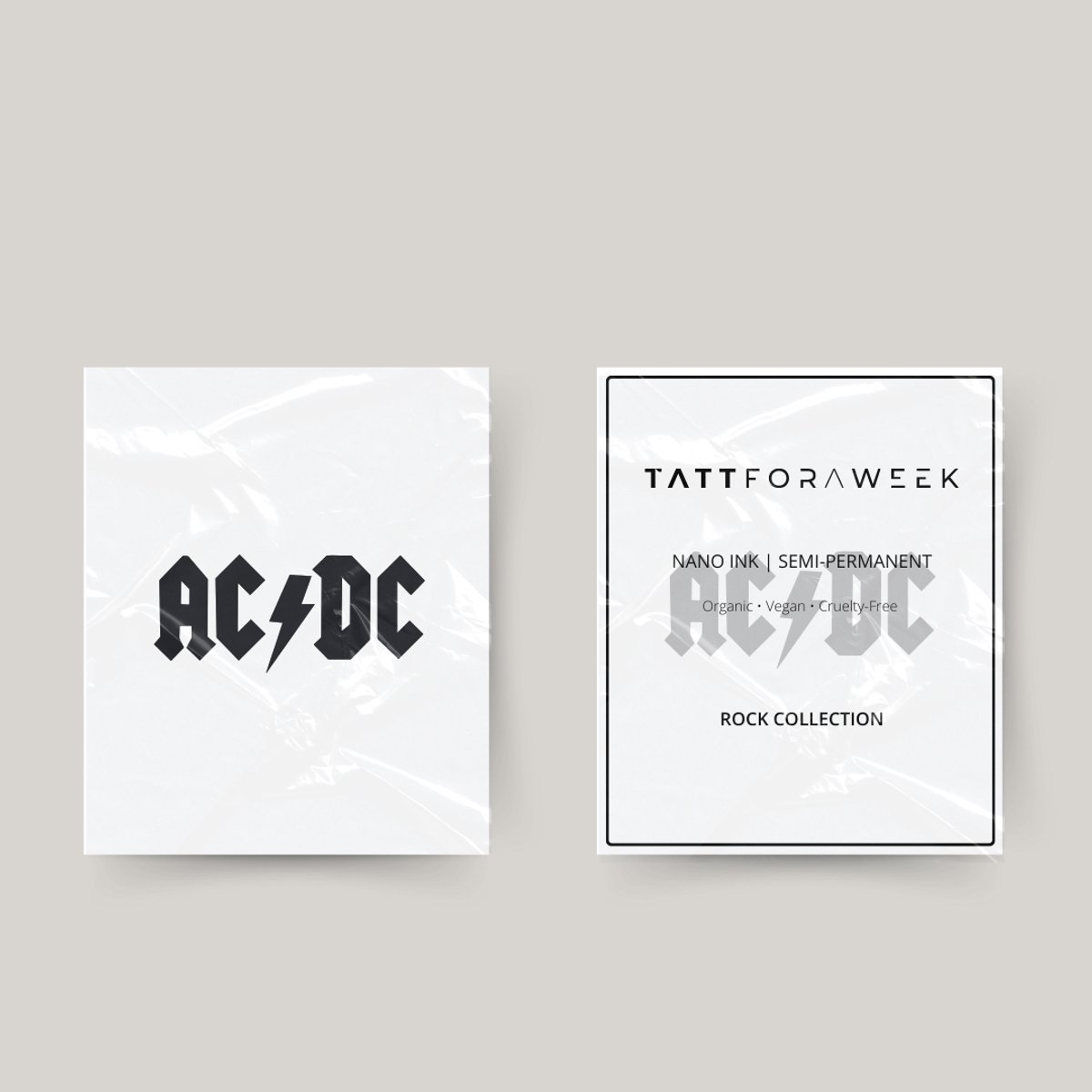 Tijdelijke tattoo ACDC | Neptattoo volwassenen | Tijdelijke tattoo voor volwassenen | Temporary tattoo | Plaktattoos voor volwassenen | Neptattoos | Probeer zorgeloos een tattoo | tattforaweek